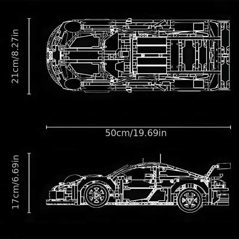 1580Pcs Technic 1:10 Scale  Classic Super Racing Car Building Blocks Assembly for Boys Home Decoration Birthday Gifts - Shoppiline