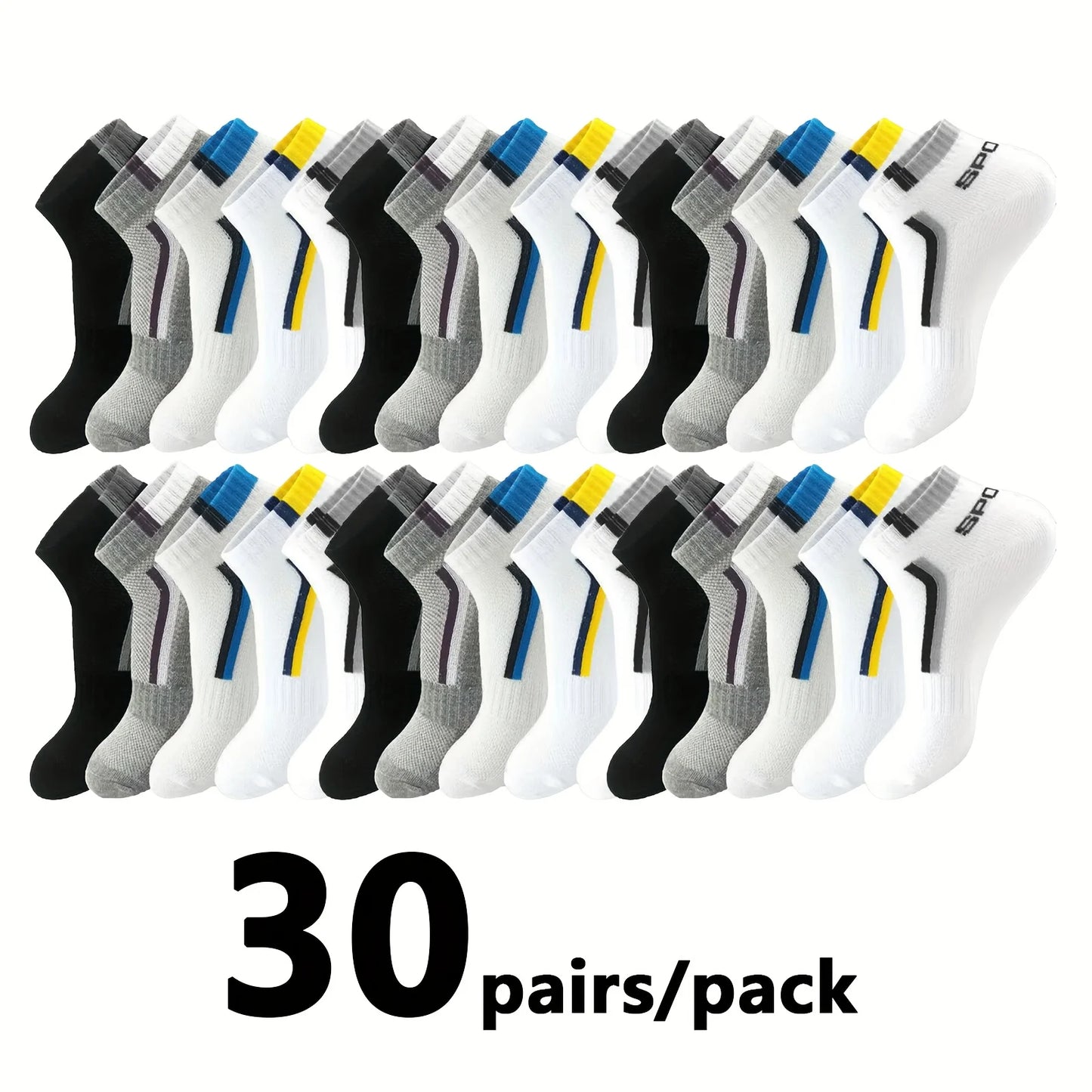 5/10/20/30pairs Simple Stripe Pattern Liner Anklets Socks Comfy Breathable Soft Sweat Absorbent Socks For Men's Outdoor Wearing