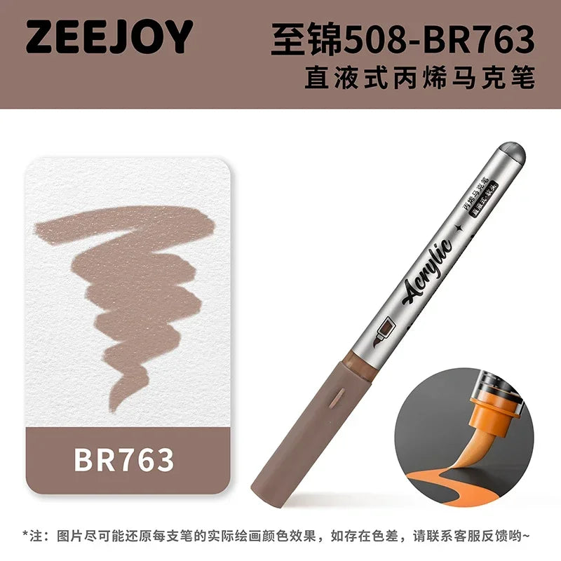 ZEEJOY 120/12/1 Colors Direct Liquid Acrylic Marker Pens Waterproof Pen Soft Brush Nib for Manga School Art Supplies Stationery