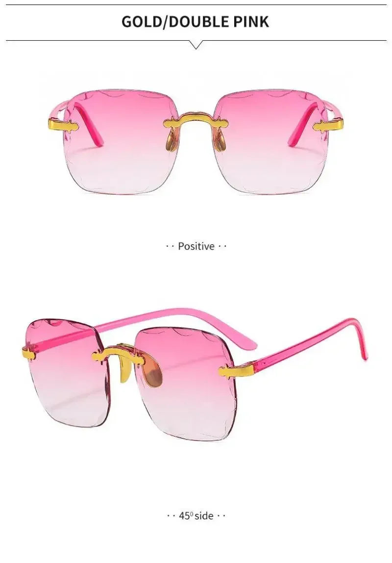 Frameless Sunglasses Y2K Gradient Fashion Korean Hip Pop Anti Ultraviolet Elegant Luxury Outdoor Travel Eyewear Women Unisex