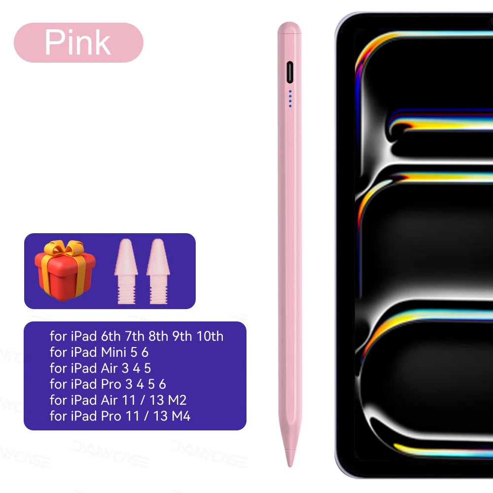 For iPad Pencil 2025 M3 Stylus Pen for Air 6 M2 Pro M4 M5 with Palm Rejection for iPad Pro 11 12.9 13 7/8/9/10/11th Mini5 6 7