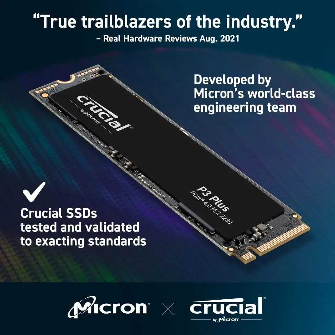Crucial P3 Plus 2 TB 1 TB 500 GB PCIe Gen4 3D NAND NVMe M.2 SSD, bis zu 5.000 MB/s