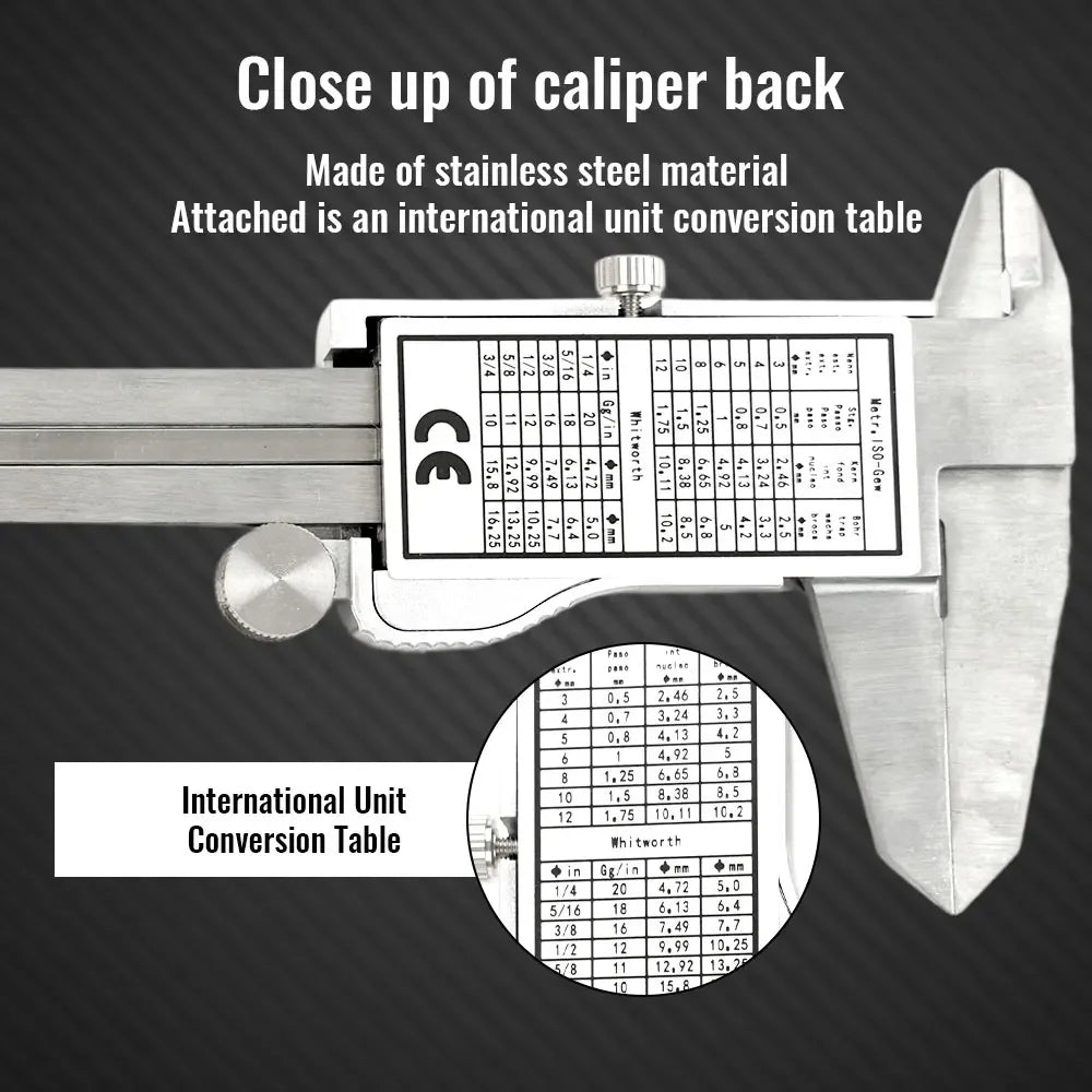 6 Inch 150mm Digital Vernier Caliper Stainless Steel Micrometer Measuring Tool Depth Ruler - Shoppiline