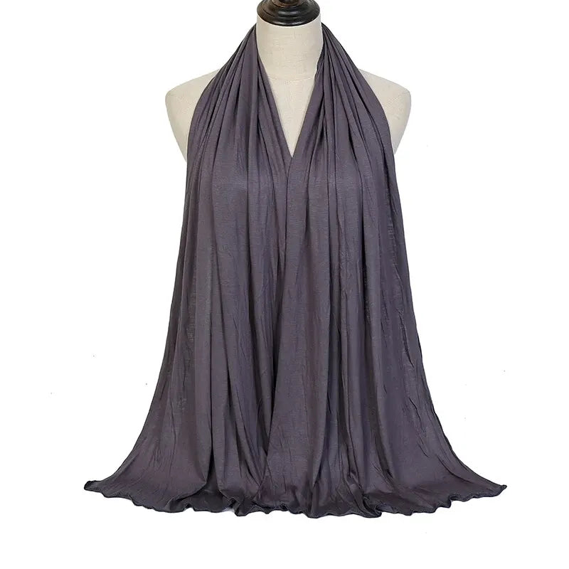 Modal Cotton Jersey Hijab Scarf For Women Stretch Shawl Plain Muslim Headband Fashion Solid Color Long Muffler 170*60cm