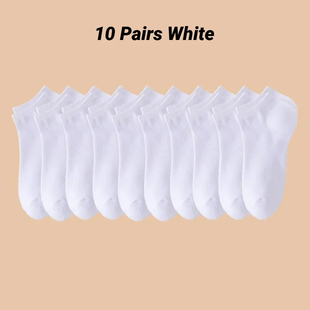 Solid Color Ankle Boat Socks Low Cut Short Style Comfortable Fashionable For Men Women Spring Summer Round Neck Casual
