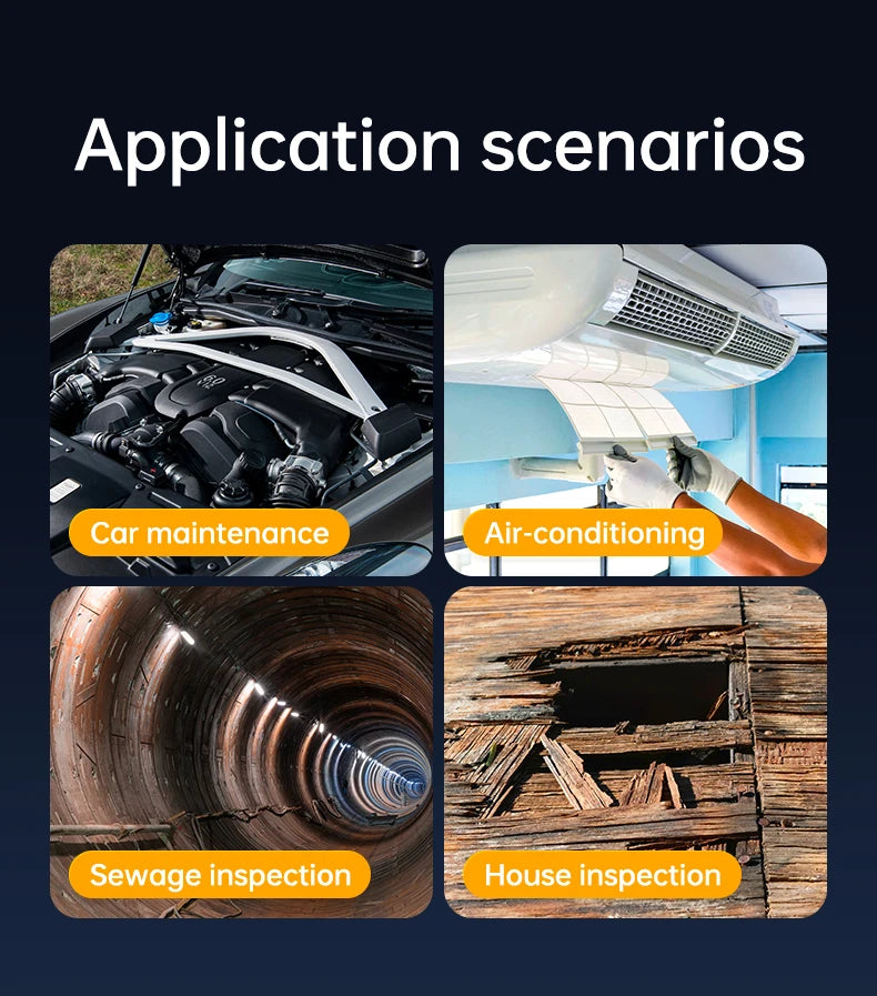 KERUI Industrial Endoscope Camera 4.3inch IPS Screen Dual Lens HD IP67 Waterproof Light Inspection Borescope For Pipe Car Repair - Shoppiline