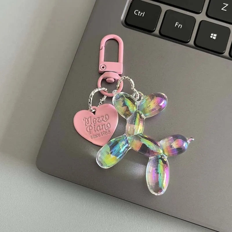 New Candy Color Balloon Dog Keychain for Girls Creative  Balloon Dog Phone Chain Key Buckle Accessories Bag Pendant Toys
