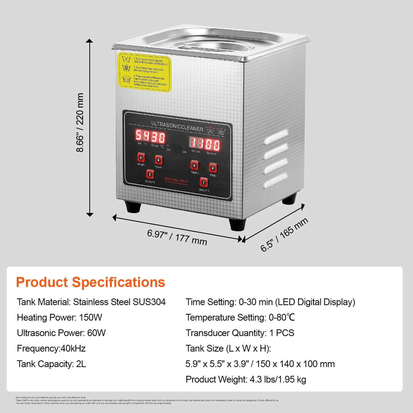 SucceBuy 2L 3L 6L 10L 22L 30L Ultrasonic Cleaner Stainless Steel Portable Cleaning Washing Machine Ultrasound Home Appliance