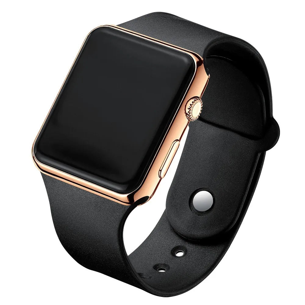 Einfache Digitaluhr für Herren Damen Mode Sport LED Elektronische Uhr Schwarz Silikonarmband Freizeit Herrenuhr Reloj Hombre