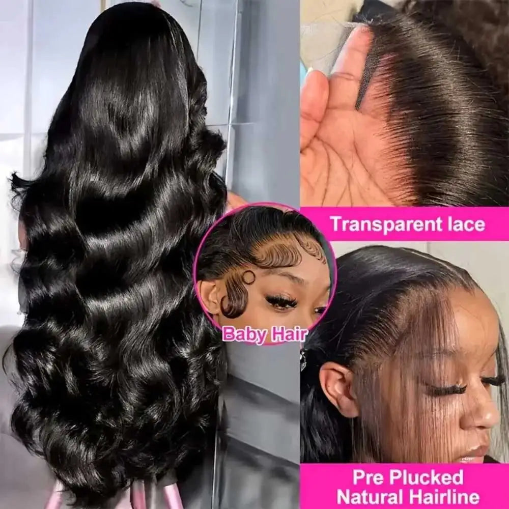 Unbehandelte peruanische Body Wave Echthaarperücken mit 250 % Dichte, 40–42 Zoll, 13x6 HD-Lace-Front, 13x4-Frontal-Perücken, glueless Verschlussperücken für Damen