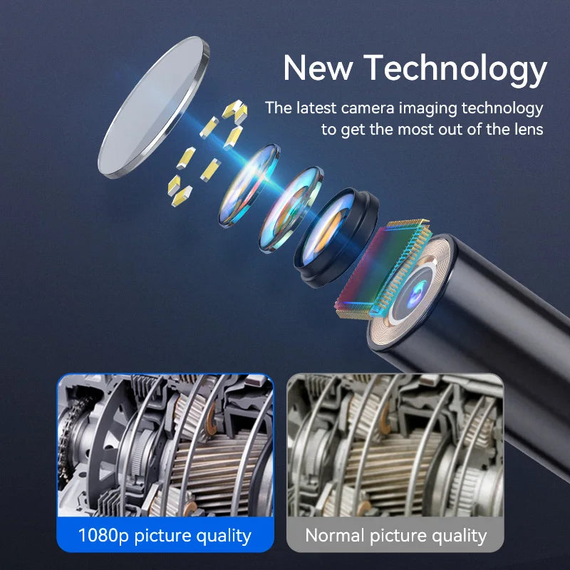 Industrial Endoscope Camera 4.3 "Single Dual Lens HD 1080P Car Inspection Borescope IP67 Waterproof Sewer Camera With LED - Shoppiline