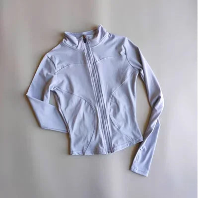 Slim Fit Sports Jacket Stand Collar Zipper Coat Sports Fitness Yoga Clothing Plus Velvet Jacket Slimming Quick-drying Top Suit