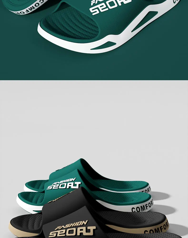 Men's Summer Fashion Slippers for Home ,Soft Soles, PVC Durable Material, Outdoor Sports and Leisure Beach Shoes for Couples