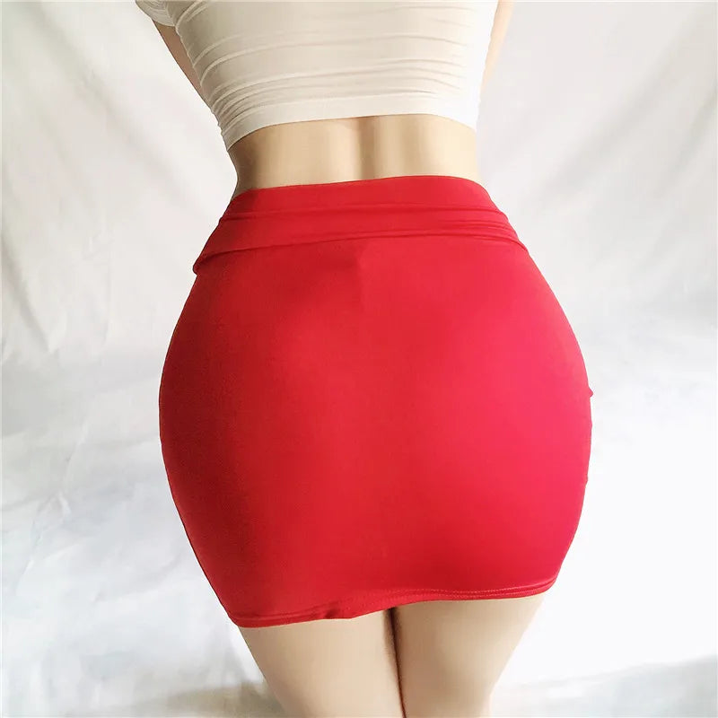 FREEAUCE Korean Girls Style Sexy Casual Pencil Mini Short Skirts High Waist Night Club Wear Black White Fashion Skirt for Woman