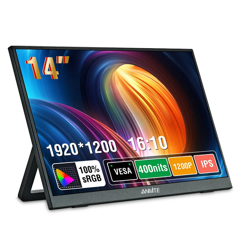 14 Inch Portable  Touch Monitor Non-touch optional 16:10 400cd/m2 Gaming Computer Expand Display For XBox PS4/5 Switch Loptop - Shoppiline