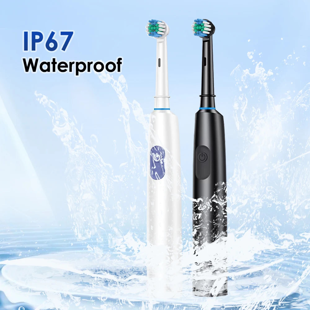 Intelligent Rotating Electric Toothbrush Rechargeable Rotary Brush Compatible with Oral B Replacement Electric Brush Heads