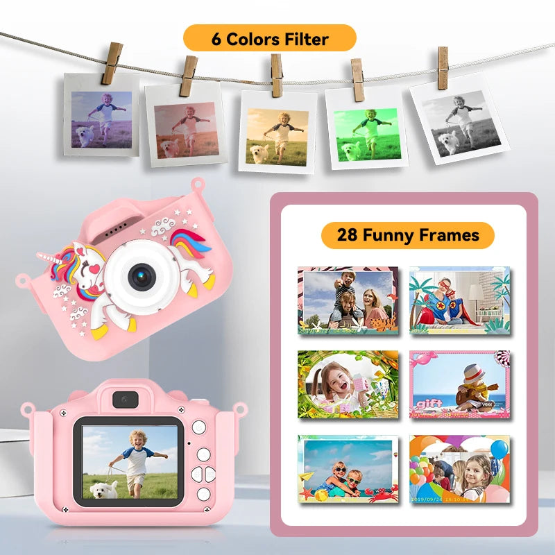 Christmas Children Camera HD 1080P Toddler Digital Video Camera 2.0inch Kids Camera with Silicone Cases Toys for Christmas Gifts - Shoppiline
