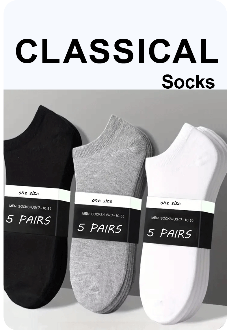 5/10 Pairs Men's  Boat Socks Business Sport Sweat Absorption Mature Summer Autumn Solid Color Non Pilling Versatile Ankle Socks