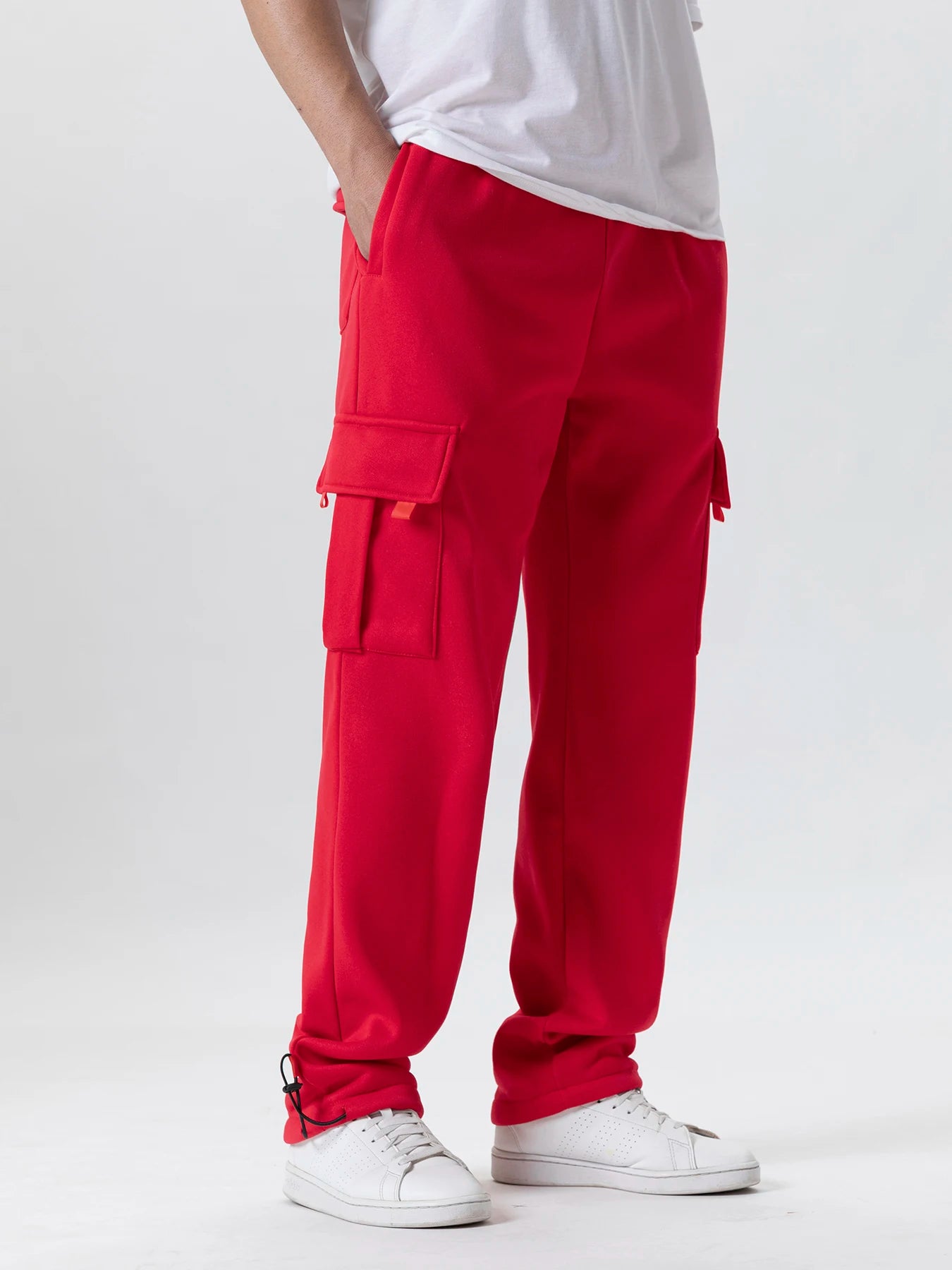 Herren-Sweatpants mit mehreren Taschen Herbst Winter Kordelzug Straight Fit Hose Lauf Jogger Sport Fitnesshose Herren Freizeithose