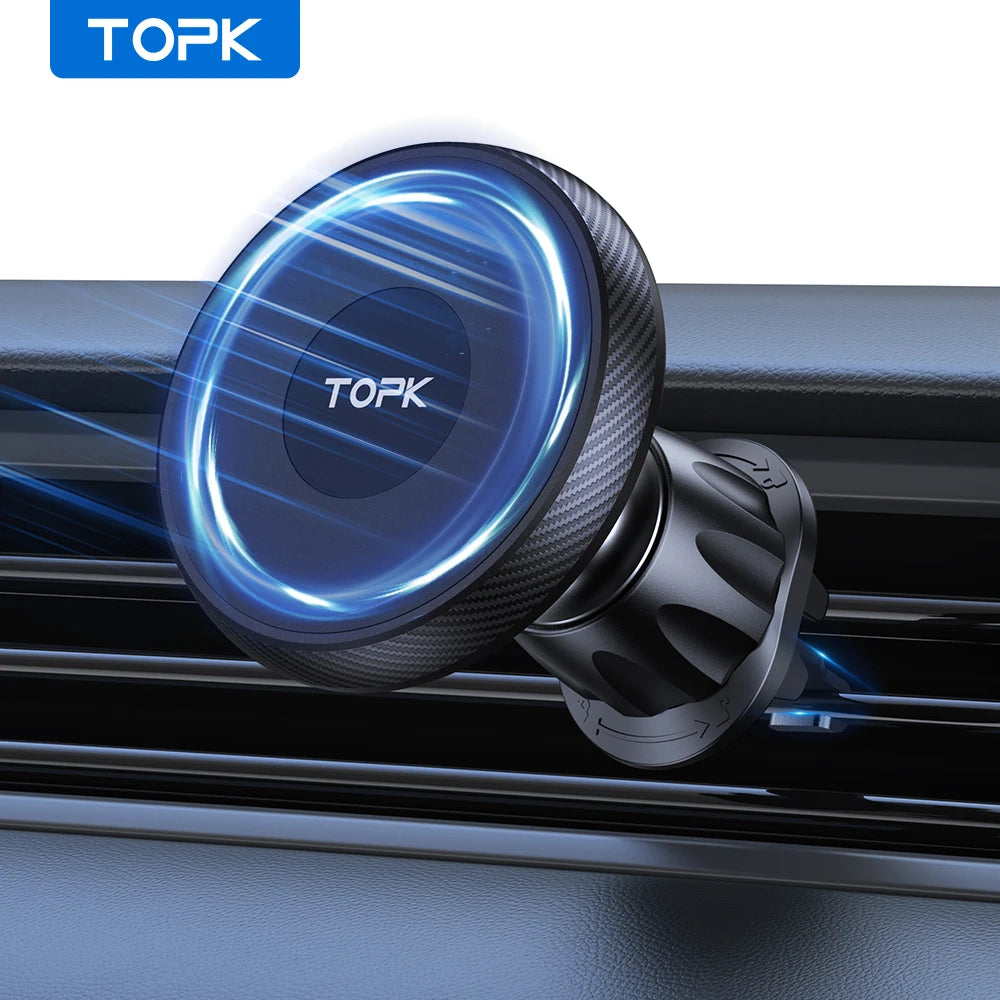 TOPK Universal Car Phone Holder Magnetic for Magsafe 360° Rotation Car Mount for Air Vent & Dashboard Windshield for All Phones - Shoppiline