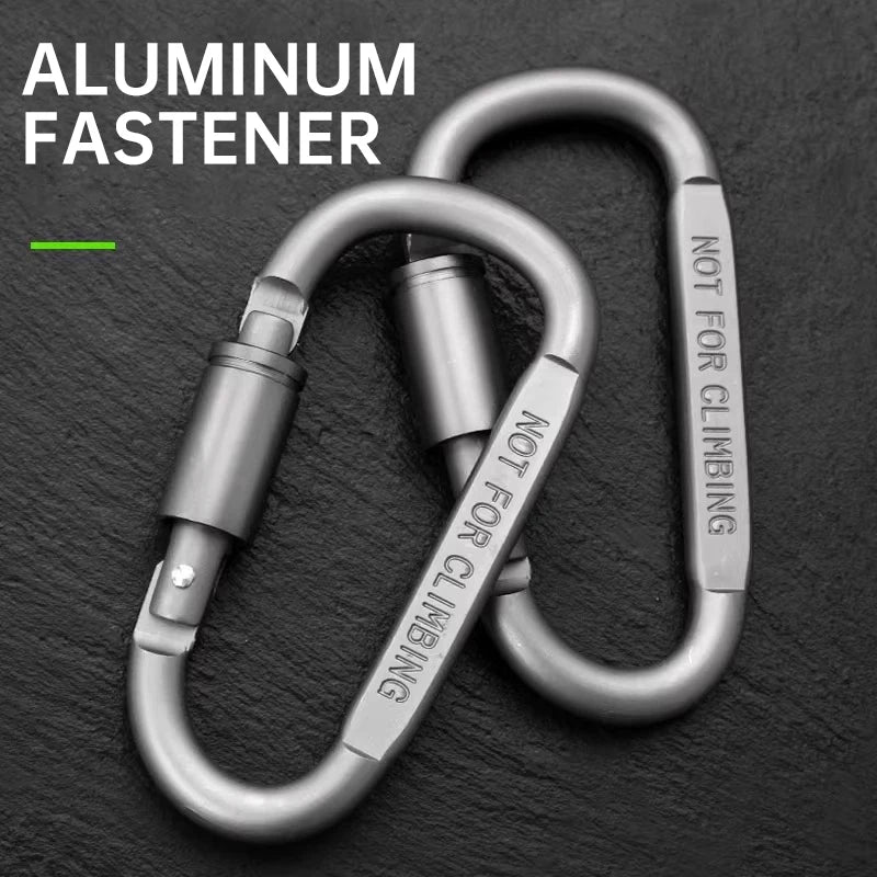 1-6PCS D-Shaped Carabiner Clips Heavy Duty Aluminum Alloy Quick Links for Backpack Keychain Outdoor Camping EDC Gear Accessories