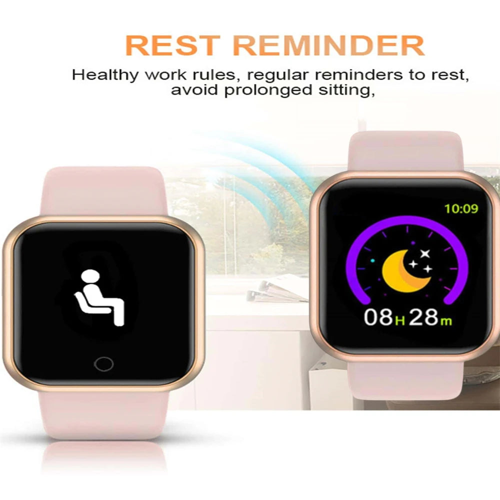 Sport-Smartwatch Für Herren Damen Uhren Fitness Herzfrequenzmesser Elektronische Smartwatch Kalorien-Musik-Player Y68 Armband Kinder