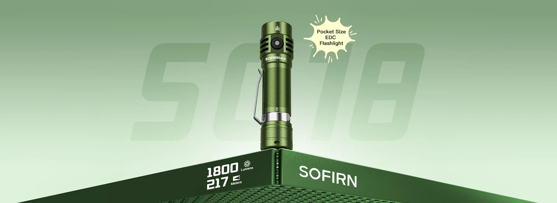 Sofirn SC18 1800lm EDC Flashlight USB C Rechargeable SST40 LED 18650 Torch TIR Optics Lens Lantern with Power Indicator - Shoppiline