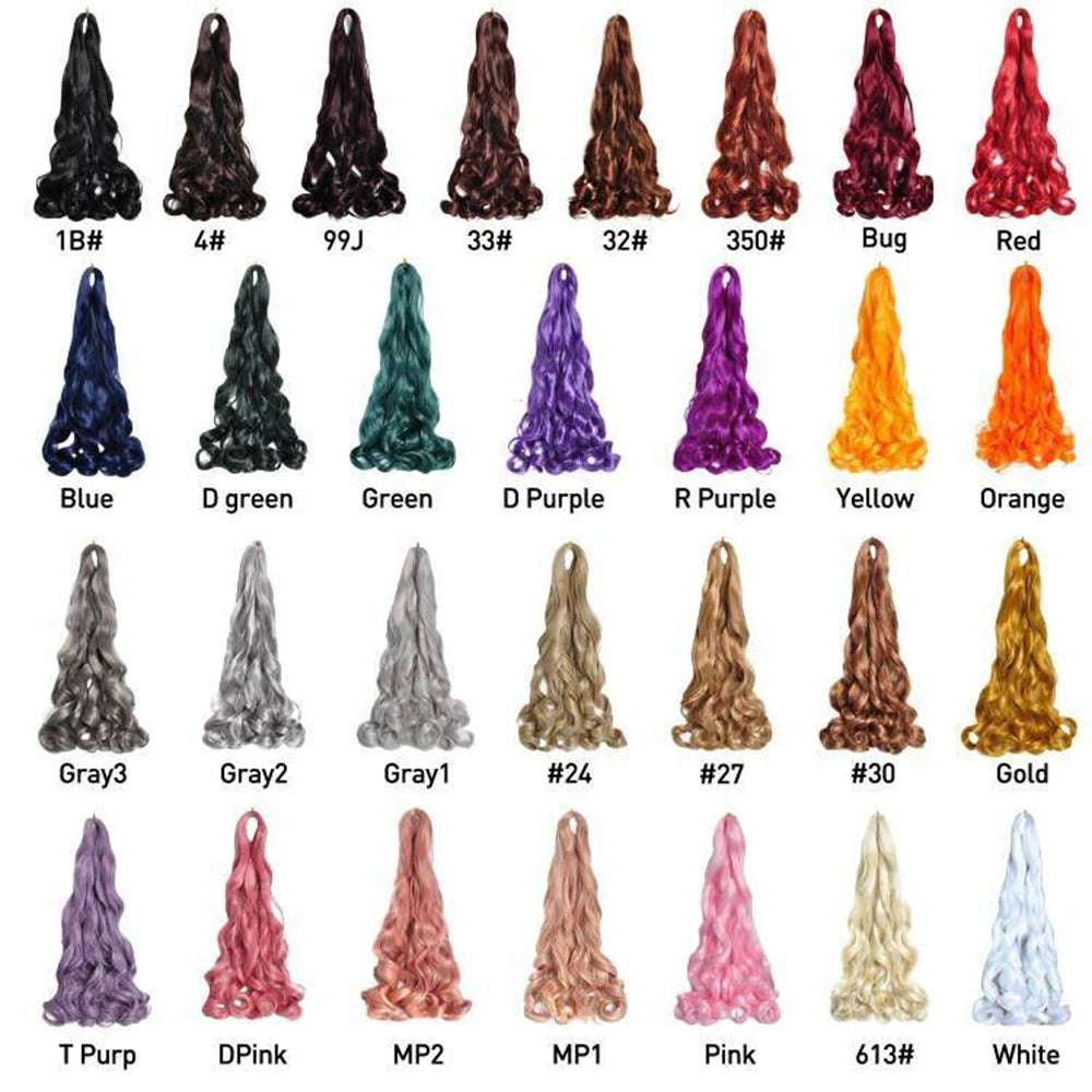 French Curls Braiding Hair Extensions Synthetic Hair Loose Wave Spiral Curl Braids High Temperature Ombre Pre Stretched Hair
