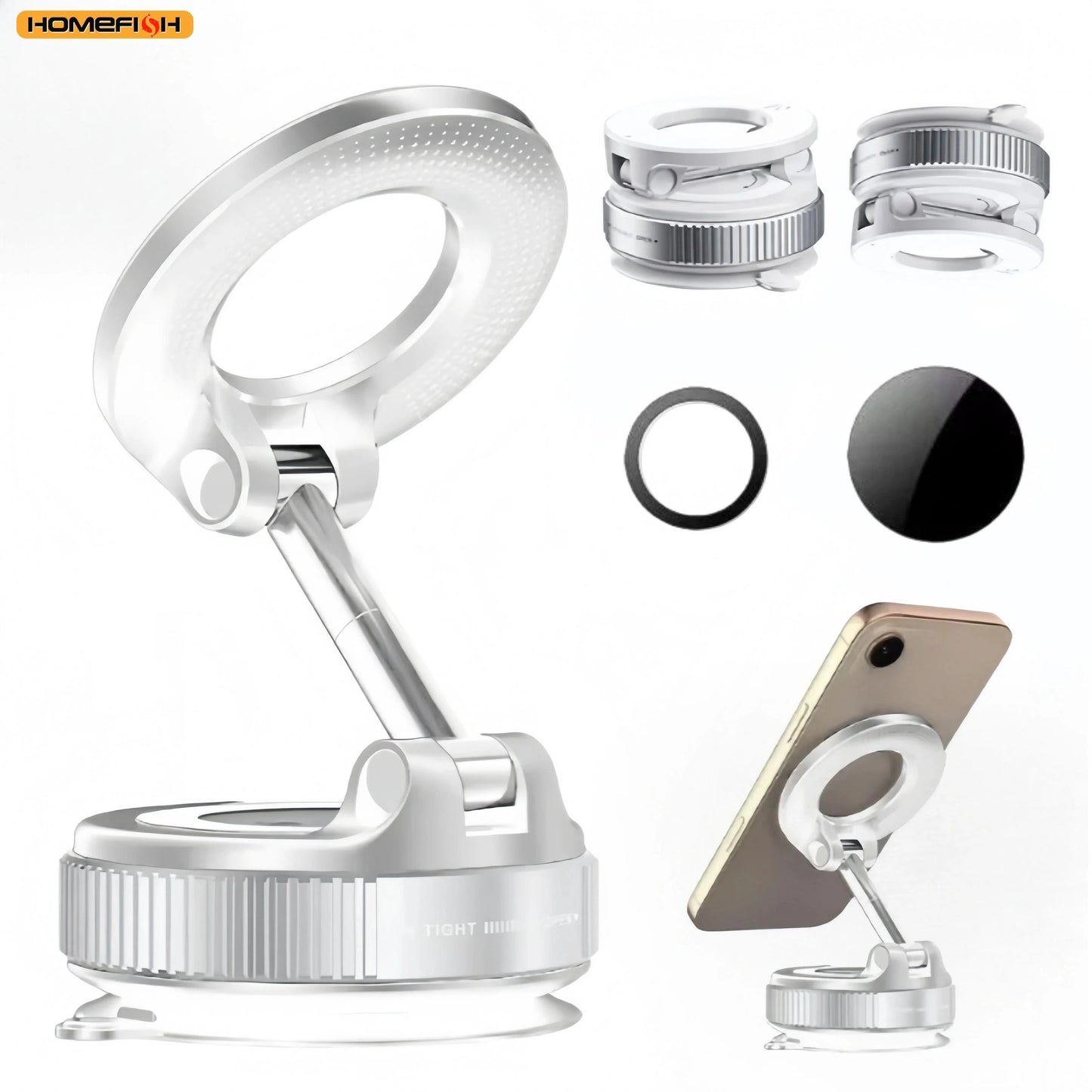 HOMEFISH K007 Magnetic Phone Holder｜Three-axis Rotation For Free Adjustment｜A Convenient Choice For Multiple Scenarios. - Shoppiline