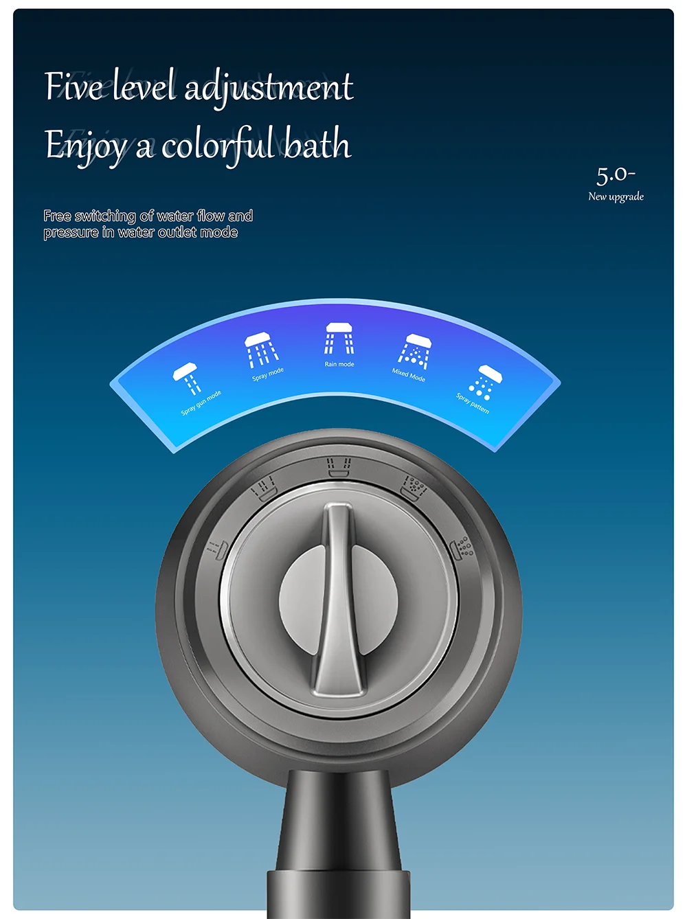 High Pressure Handheld Shower Head with One Button Stop Feature Water Saving Bathroom Accessory Set for Efficient Water Usage