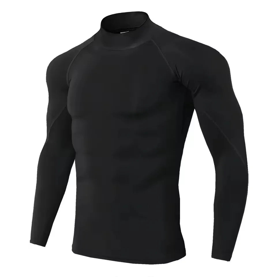 Herren Kompressions-Langarm-T-Shirt Sportbekleidung Männer Enges T-Shirt Elastischer Trainingsanzug Kleidung Fitnessstudios Fitness-T-Shirt für Herren
