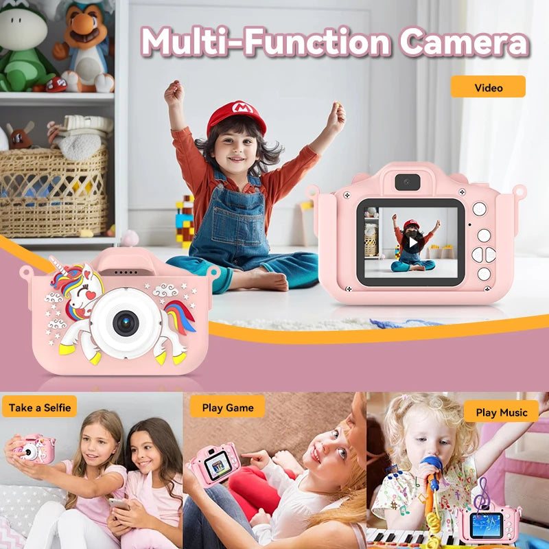 Christmas Children Camera HD 1080P Toddler Digital Video Camera 2.0inch Kids Camera with Silicone Cases Toys for Christmas Gifts - Shoppiline