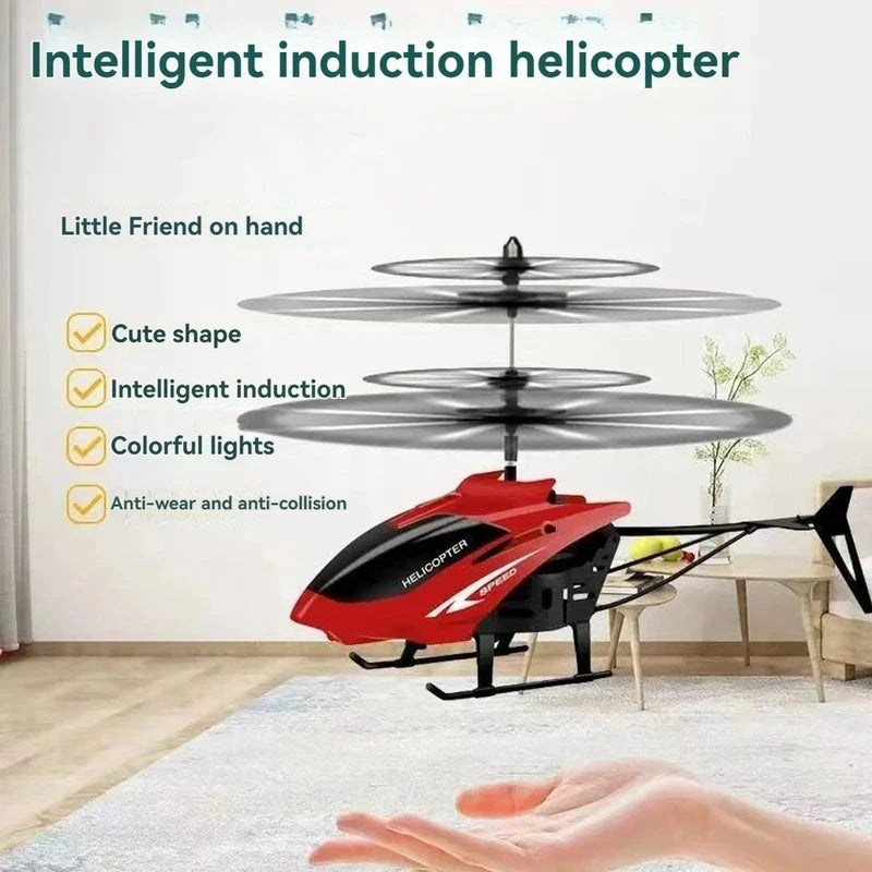 Rechargeable Mini Remote Control Helicopter Wireless Remote Control Infrared Induction Aircraft Children's Toy Aircraft Model