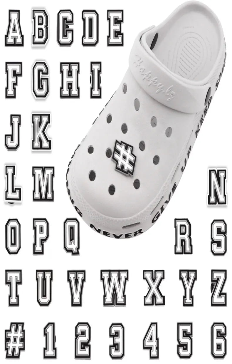 Letter Shoes Charms for Clog Sandals Shoe Decoration 0-9# Number Alphabet ABC-Z Characters DIY Shoes Pins for Boy Girl Men Women