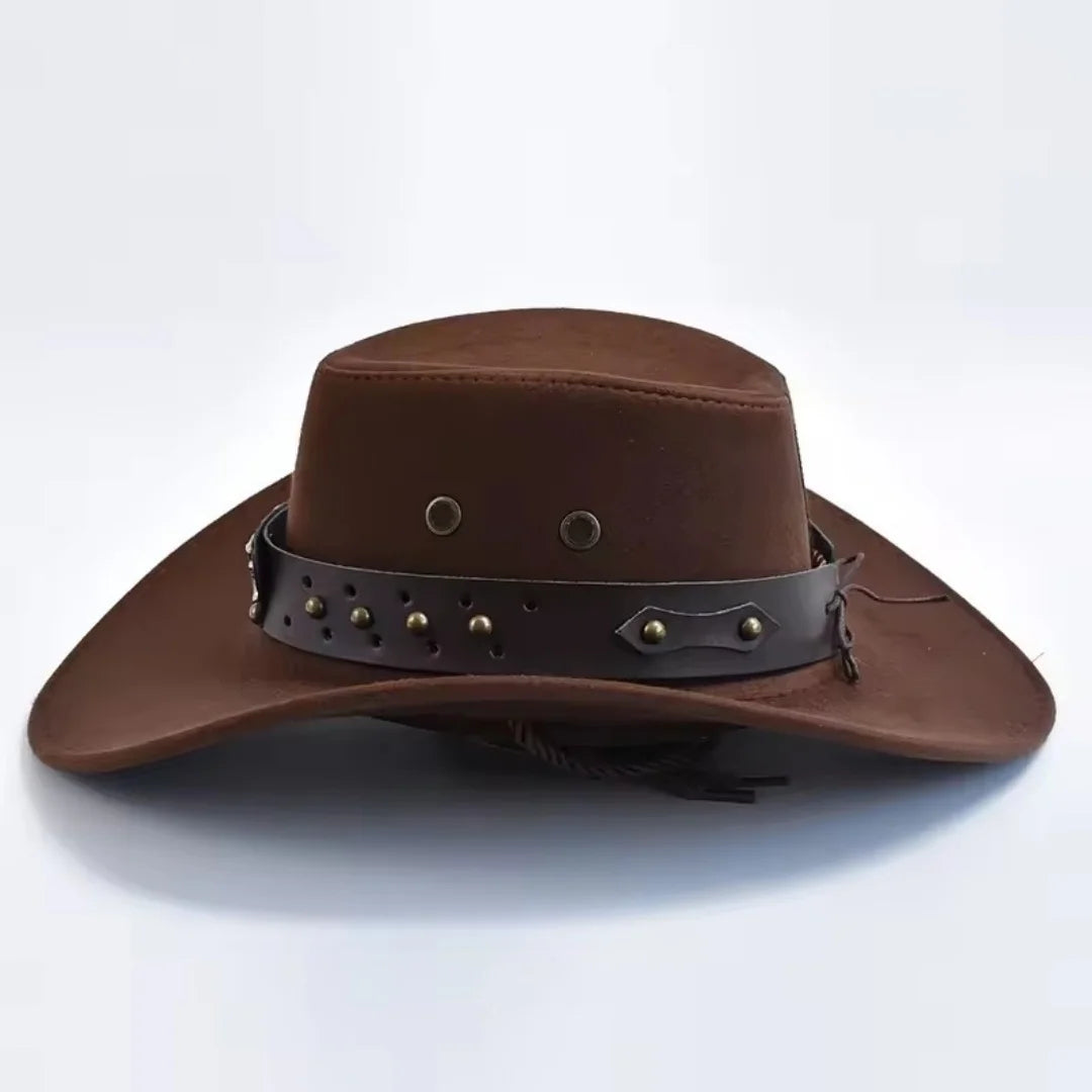 Artificial Suede Western Cowboy Hats Vintage Big-edge Gentleman Cowgirl Jazz Hat Holidays Party Cosplay Ha