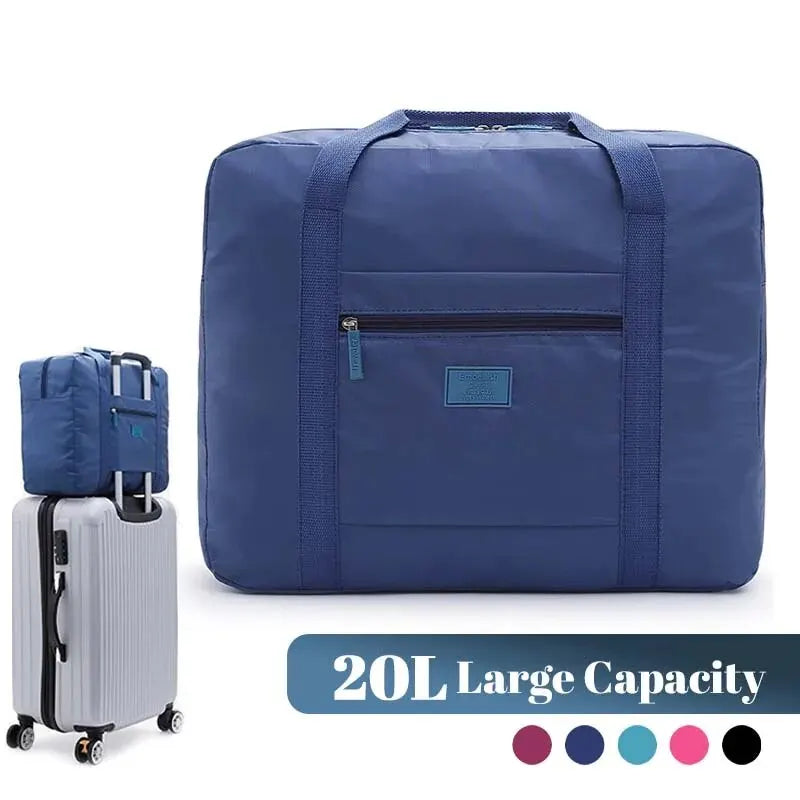 Travel Duffel Bag Lightweight Foldable Unisex Tote Carry On Luggage Weekender Overnight Stays Suitcase Organiser 20L Large Bags