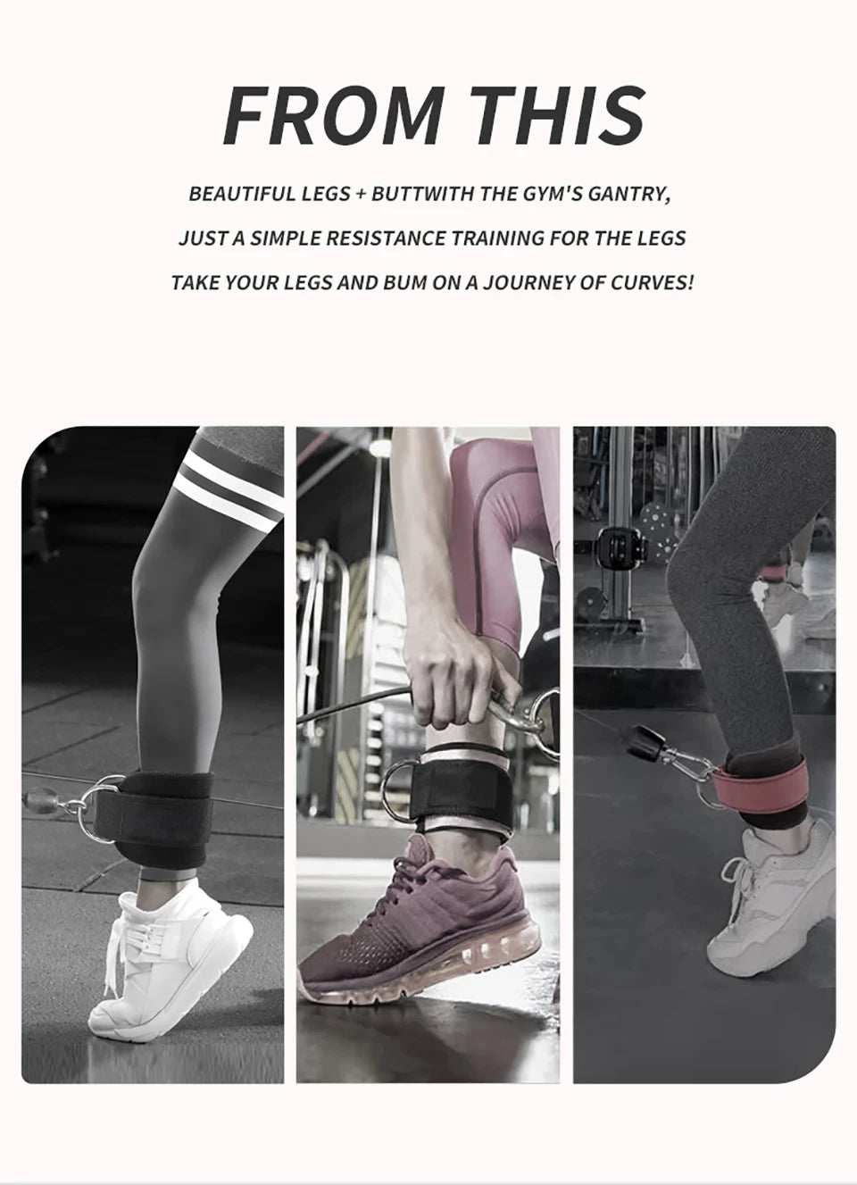 1Pcs Fitness Ankle Straps for Cable Machines Padded Ankle Cuffs for Leg Exercise WorkoutsFully Adjustable and Breathable Ankle