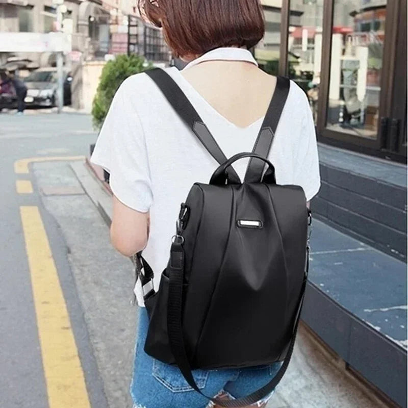 New fashion nylon solid color lightweight waterproof large capacity detachable shoulder strap multi functional women's backpack
