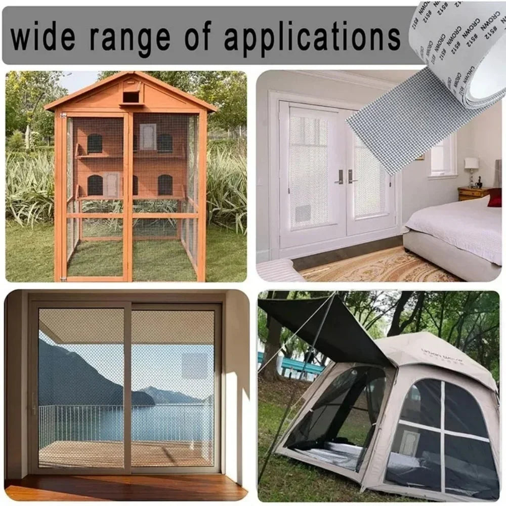 Strong Window Screen Repair Tape Waterproof Anti Mosquito Door Mesh Patch Tape Broken Holes Repair Essential Accessories Tool