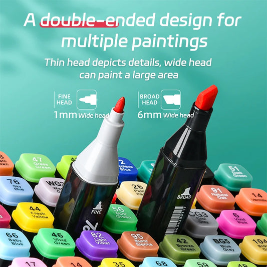 24-262 Colores Markers Brush Pens Set Painting Drawing Manga Highlighter School Art Supplies For Artist Korean Stationery