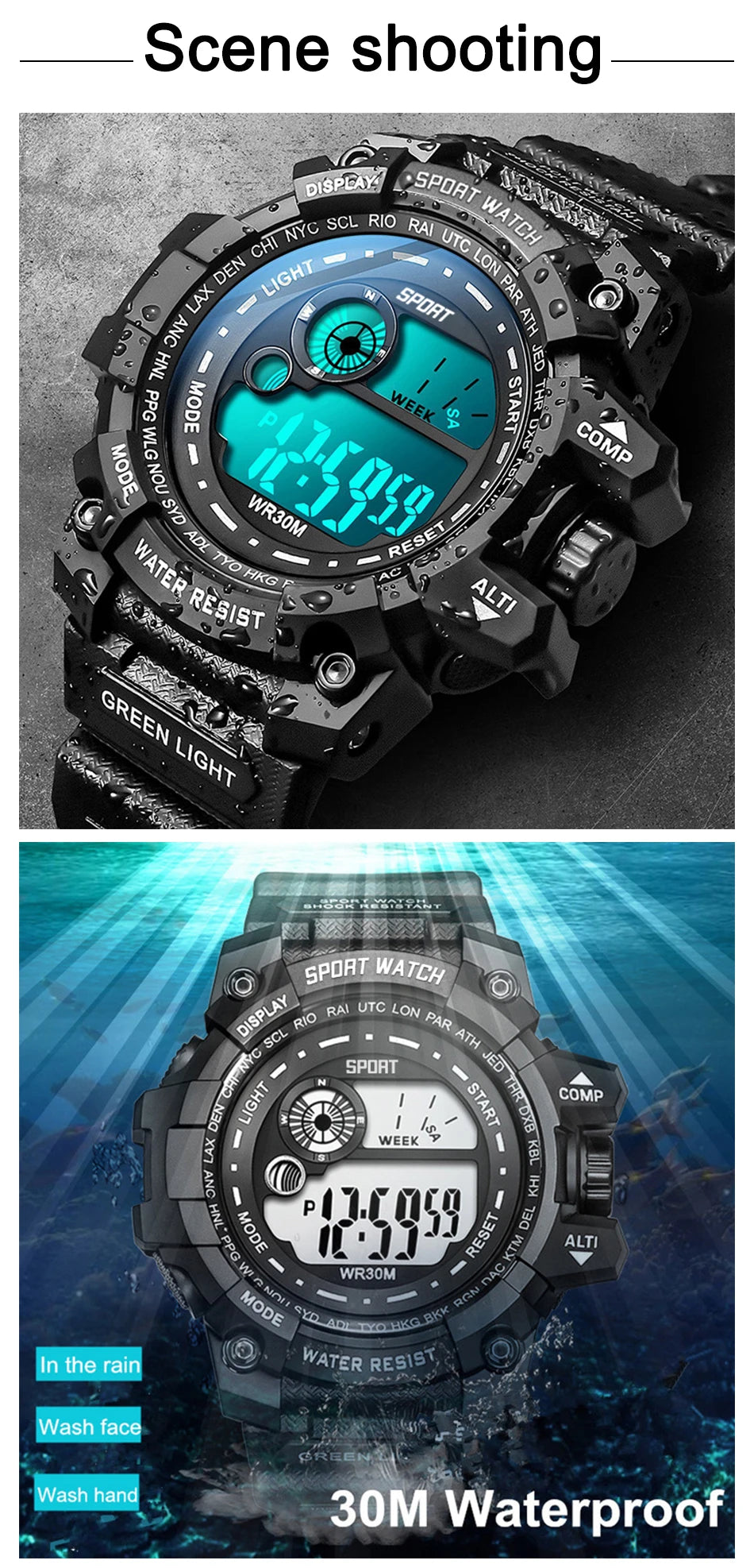 Neue Herren-LED-Digitaluhren Leuchtende Mode-Sport-Wasserdichte Uhren Für Mann Datum Armee Militäruhr Relogio Masculino
