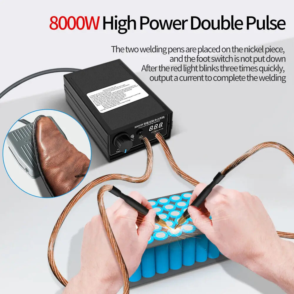 8000W Mini Spot Welder Kit DIY Automat 18650 Battery Pack Welding Portable Spot Welding Machine Pen For 0.15MM Nickel Strip - Shoppiline