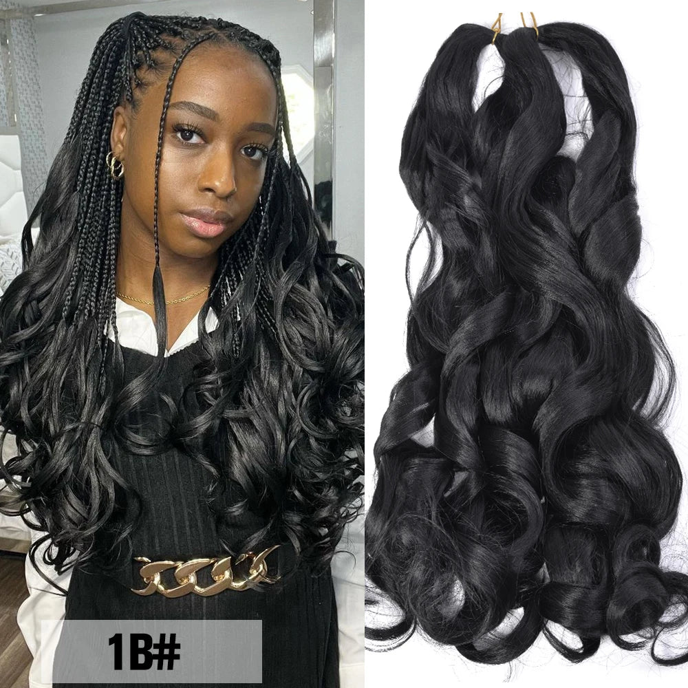 French Curls Braiding Hair Extensions Synthetic Hair Loose Wave Spiral Curl Braids High Temperature Ombre Pre Stretched Hair