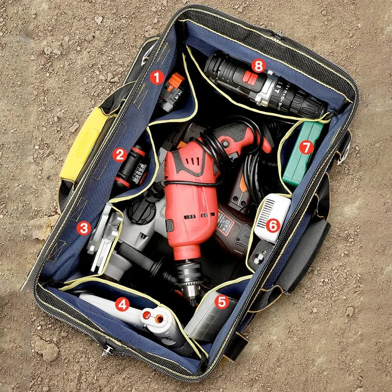 Multifunctional 13in-23inch Tool Bag Thicken big Capacity Waterproof Wear-Resistant Toolkit MultiPocket Electrician Storage Bag - Shoppiline