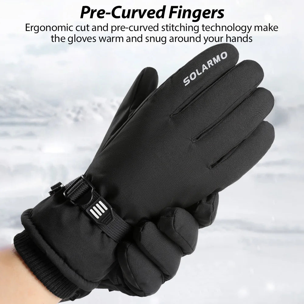 NEWBOLER Keep Warm Bicycle Gloves Full Finger Men Winter Autumn Windproof Cycling Glove Touch Screen MTB Road Bike Gloves