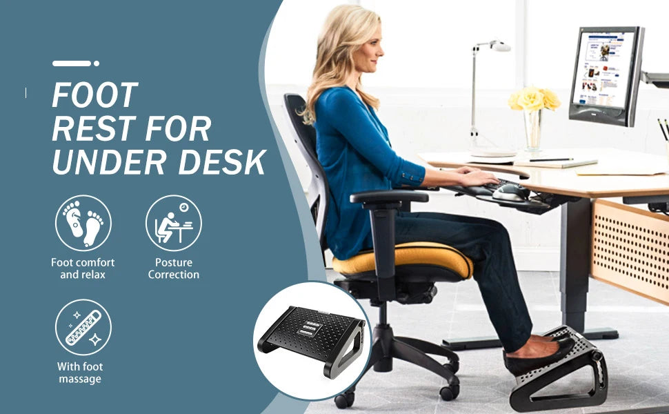 Foot Rest for Under Desk at Work,Adjustable Height Foot Rest Portable Under Desk Foot Stool for Home,Office