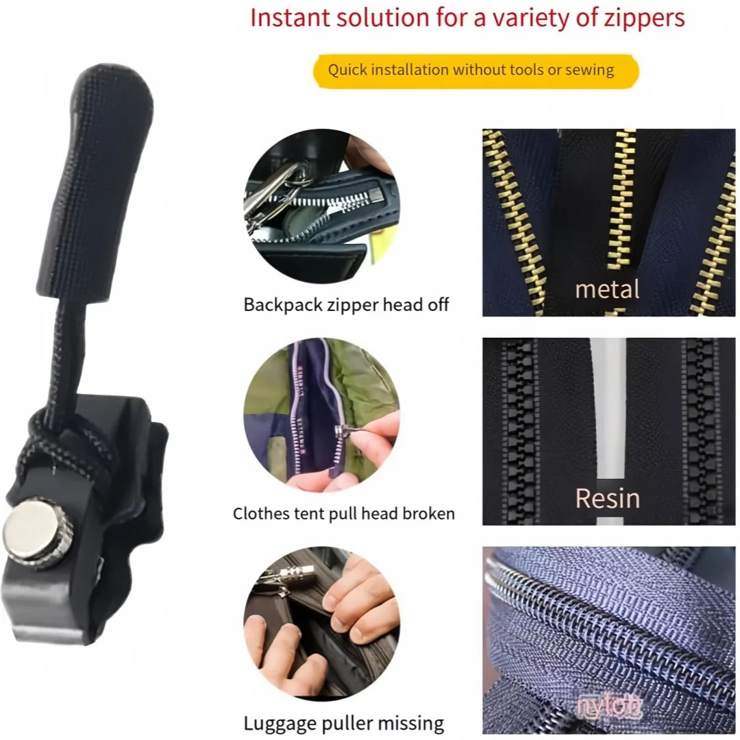 6/3pc Universal Zipper Lock Head Quick Installation Detachable Zipper Head for Jackets Luggage Bags Replacing Slider Lock Repair