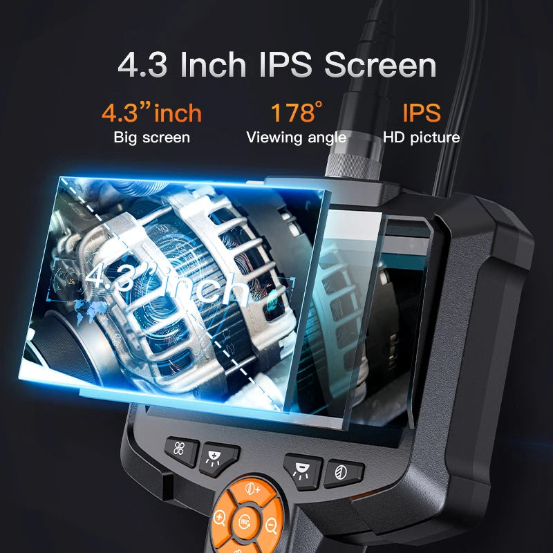 Industrial Endoscope Camera 4.3 "Single Dual Lens HD 1080P Car Inspection Borescope IP67 Waterproof Sewer Camera With LED - Shoppiline
