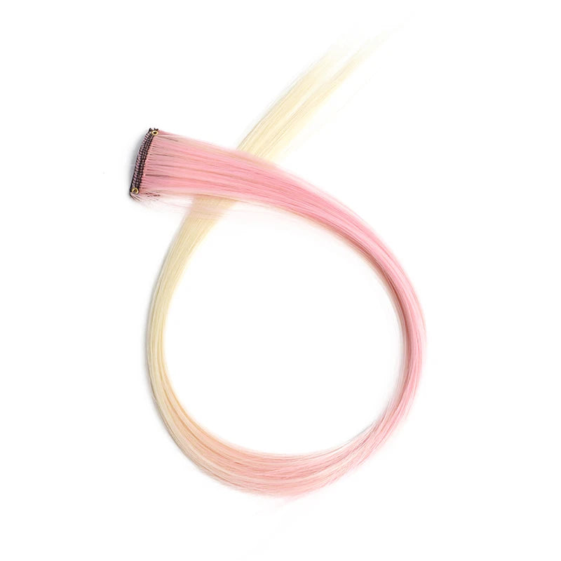 22Inch Synthetic Long Straight Clip In Hair Extensions High Temperature Hairpieces Rainbow Colors Hair Accessories for Women