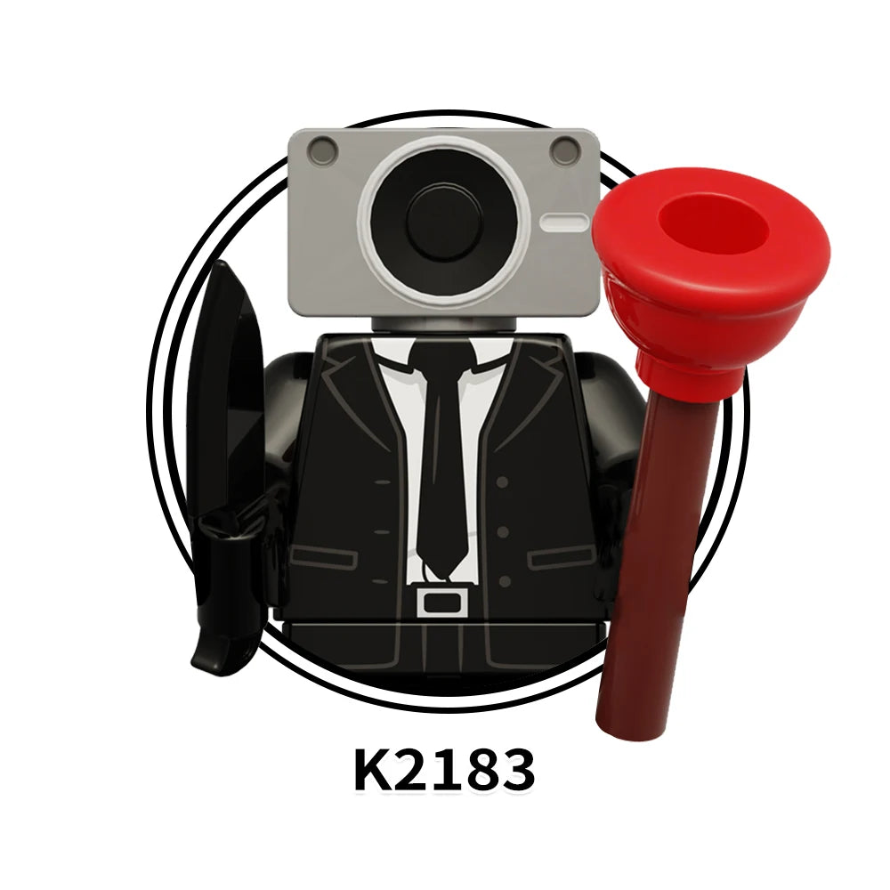 MOOXI Actionfiguren Teile Set MOC Steine Skibidi Toilet Man DIY Baustein Lernspielzeug für Kinder Figuren Geburtstagsgeschenk